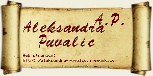 Aleksandra Puvalić vizit kartica